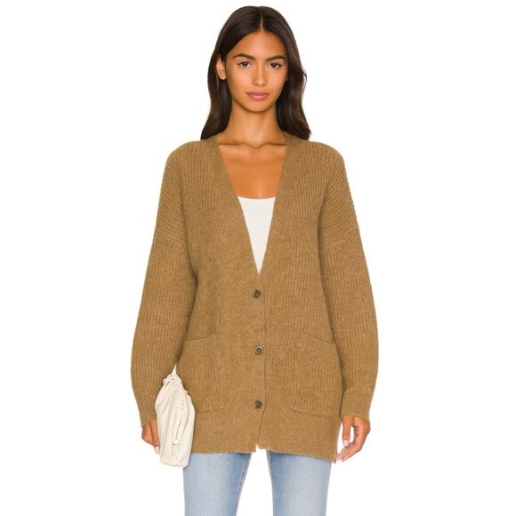 Free People Sweaters - Free People Slouchy Oversized Tan Wool Alpaca Blend Grandpa Cardigan M